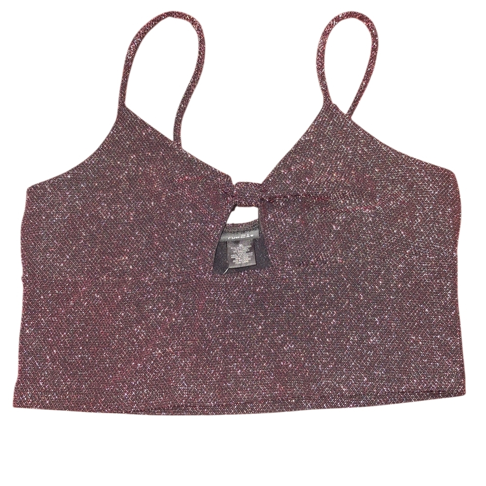 Rue21 Sparkly Burgundy Crop Top